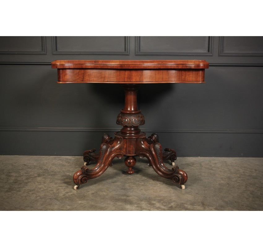 Marquetry Inlaid Walnut Card Table