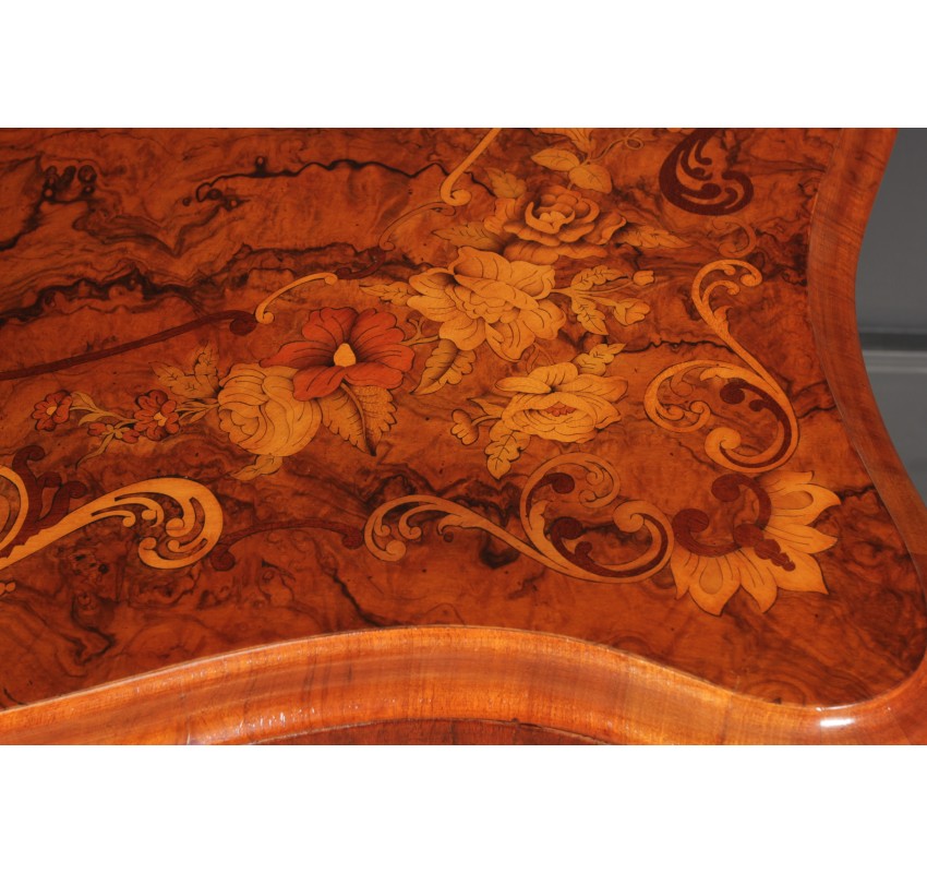 Marquetry Inlaid Walnut Card Table