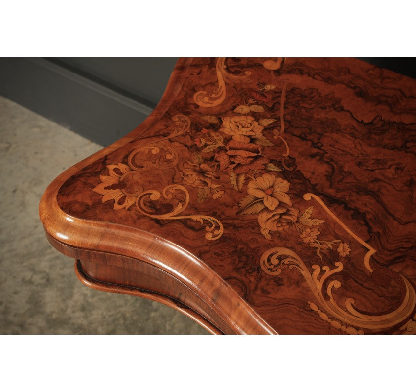 Marquetry Inlaid Walnut Card Table