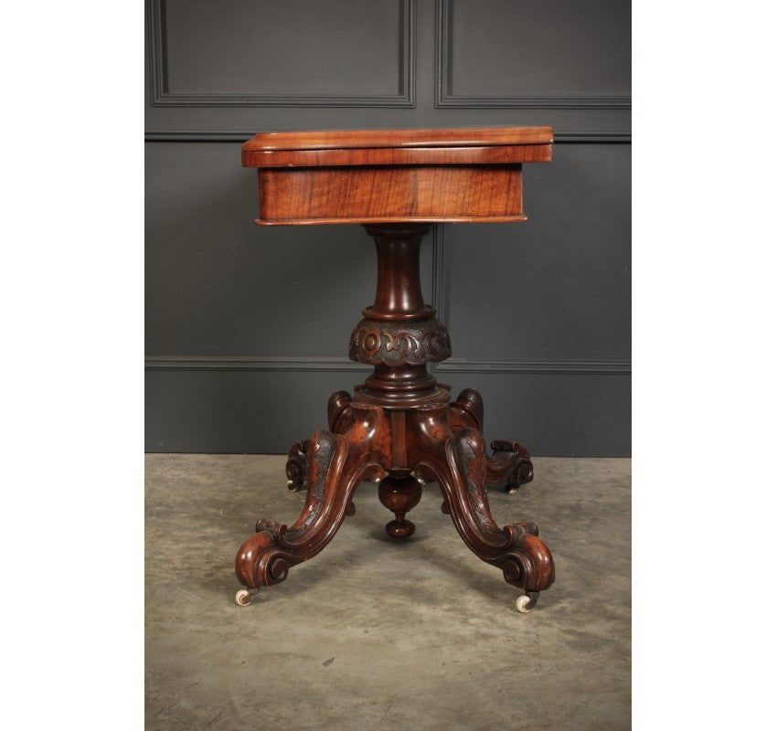 Marquetry Inlaid Walnut Card Table