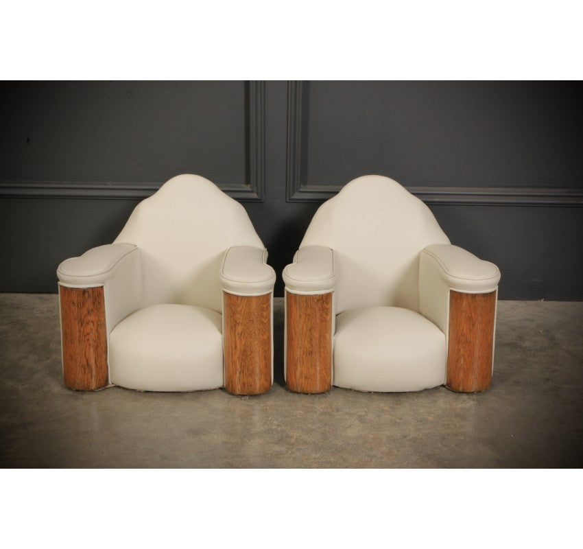 Miniature Apprentice Art Deco Leather 3 Piece Suite