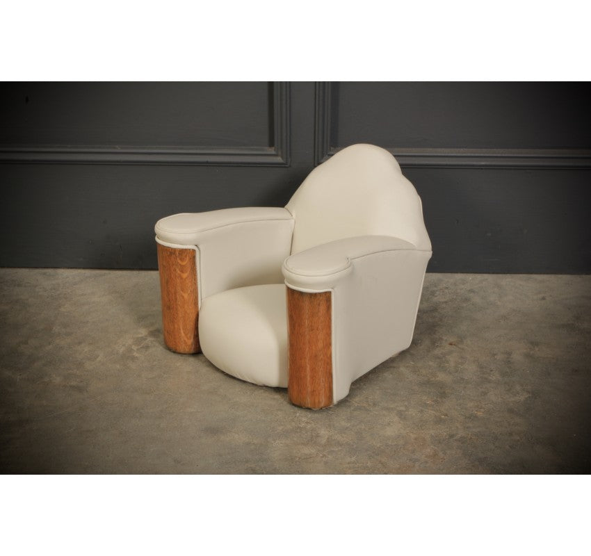 Miniature Apprentice Art Deco Leather 3 Piece Suite