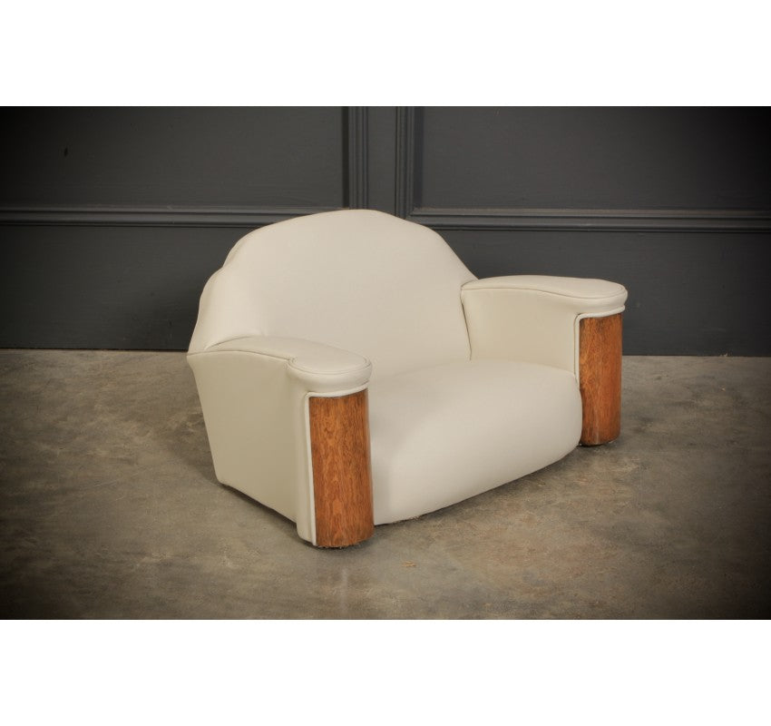 Miniature Apprentice Art Deco Leather 3 Piece Suite