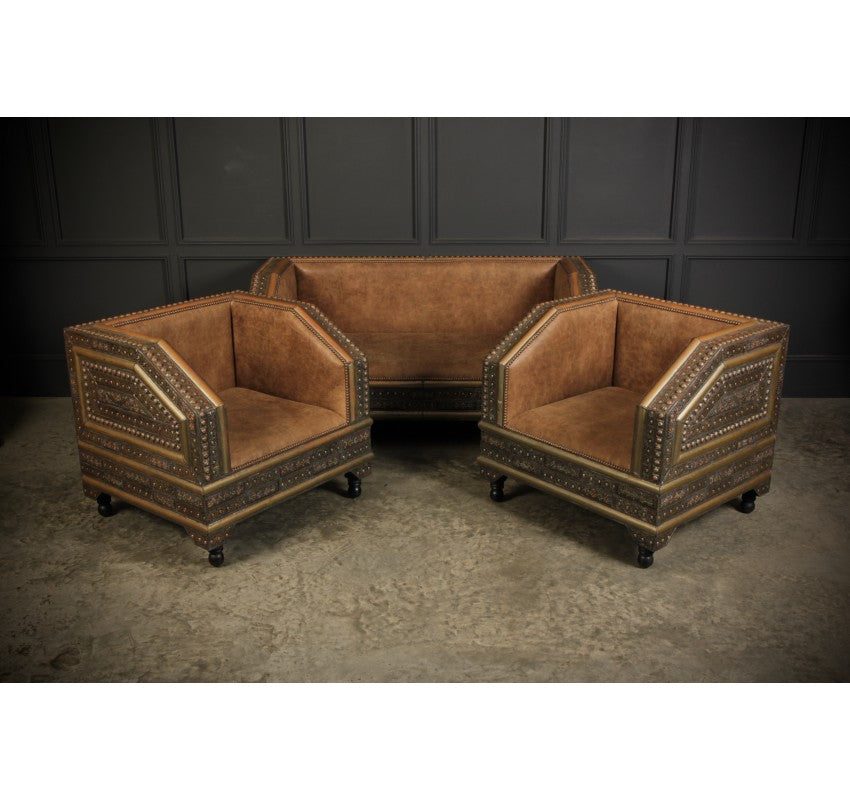 Moroccan 3 piece Sofa & Armchairs Suite