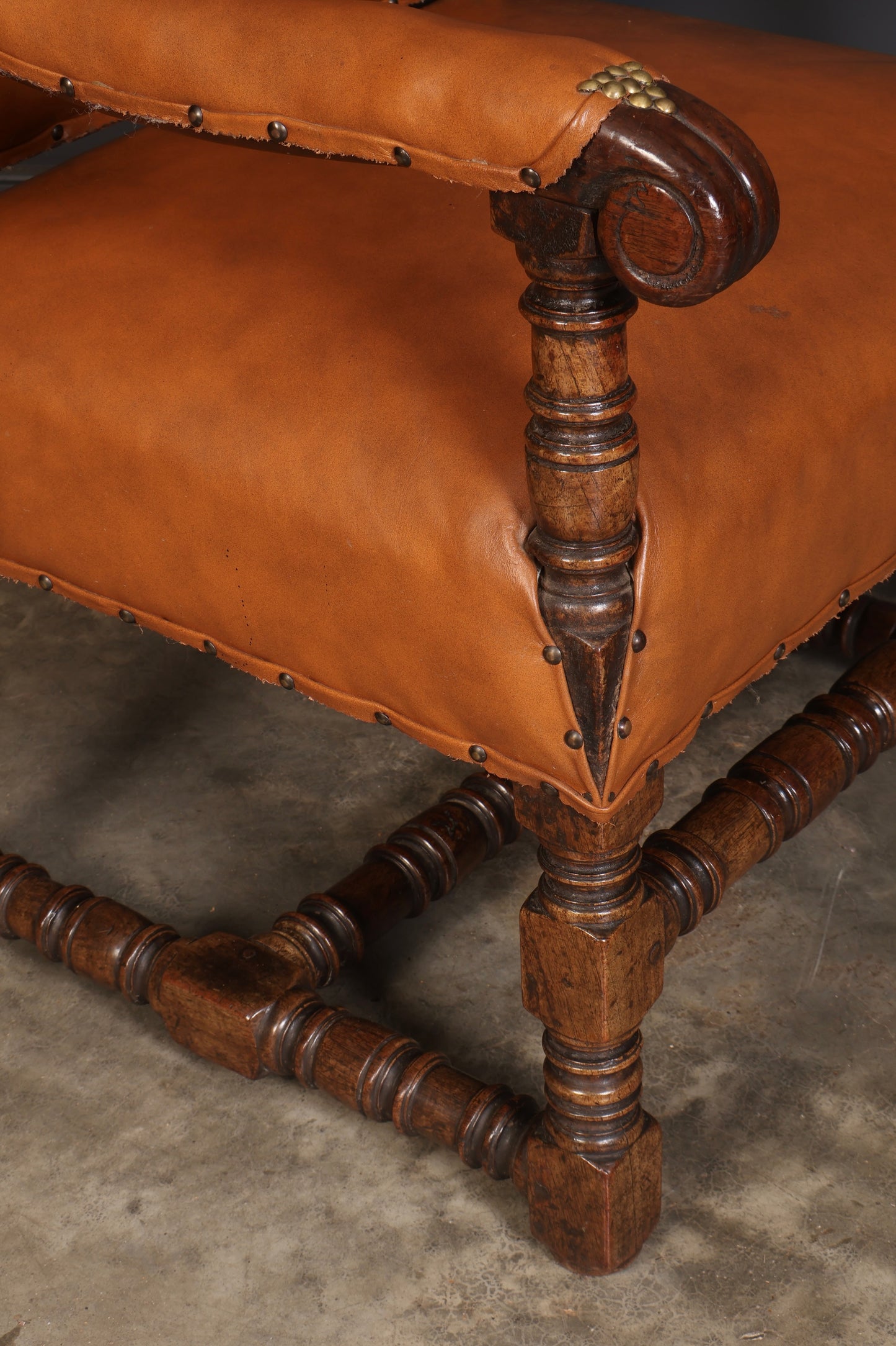 19th Century Oak & Leather Wingback Armchair