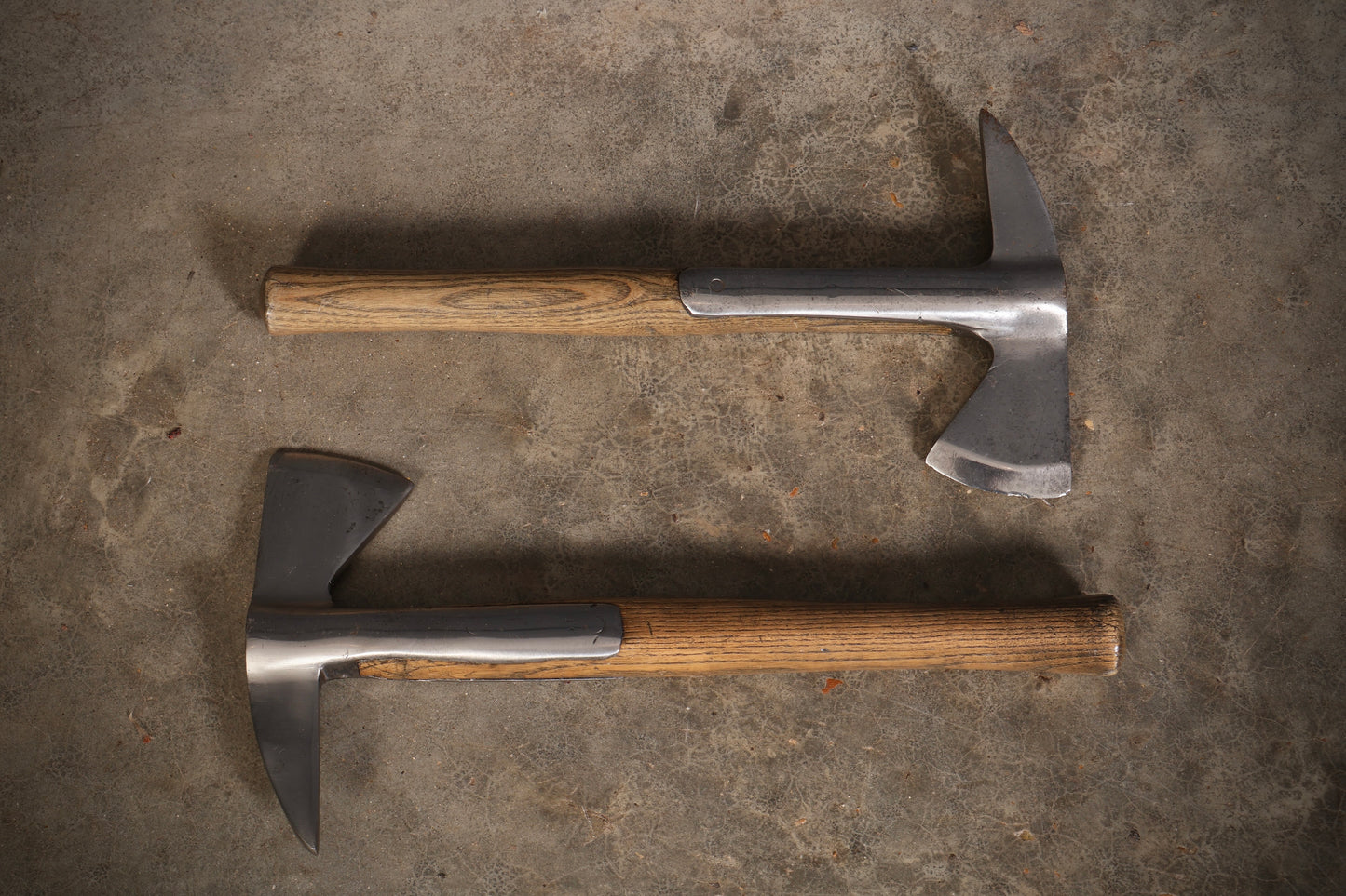 Pair of Elm Handled Auxiliary Fire Service Fireman's Axes