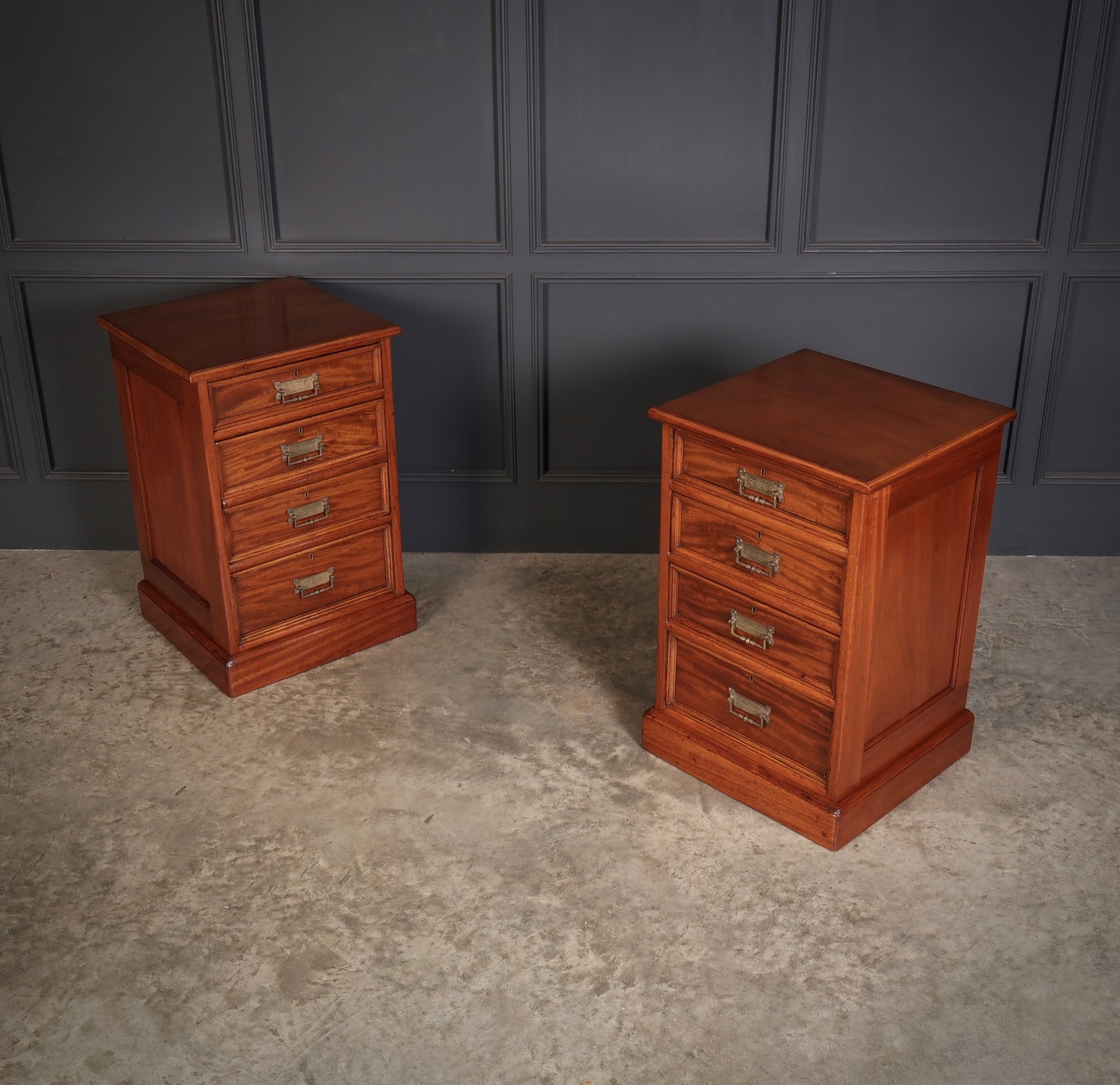 Pair of Large Victorian Mahogany Bedside Chests