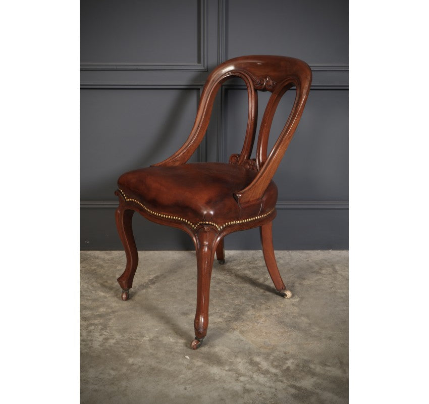 Mahogany & Leather Library Desk Chair