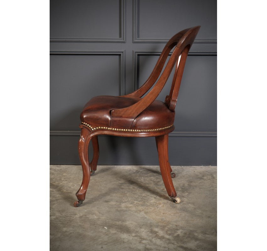 Mahogany & Leather Library Desk Chair