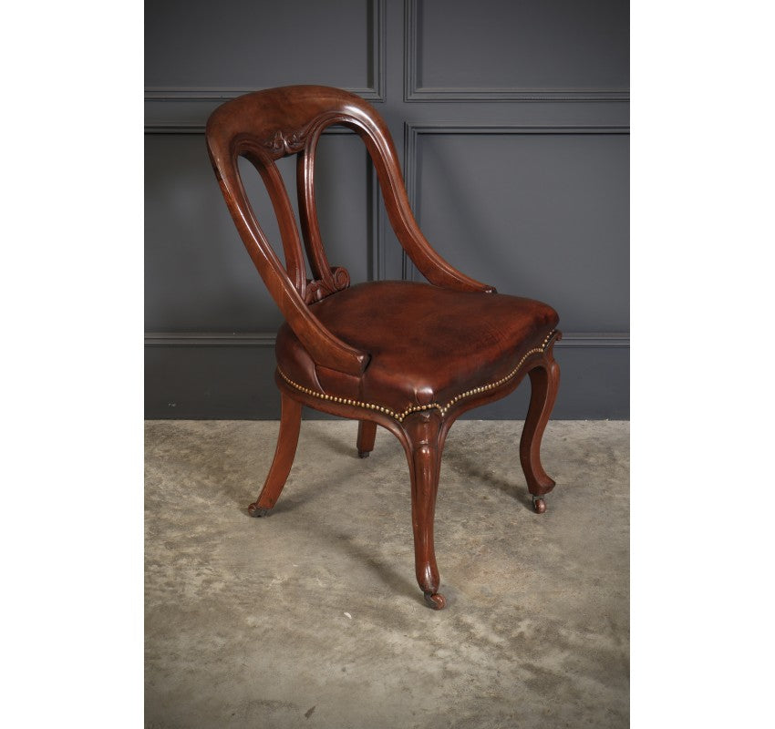 Mahogany & Leather Library Desk Chair