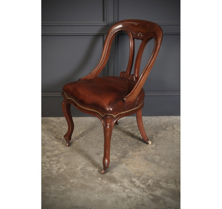 Mahogany & Leather Library Desk Chair