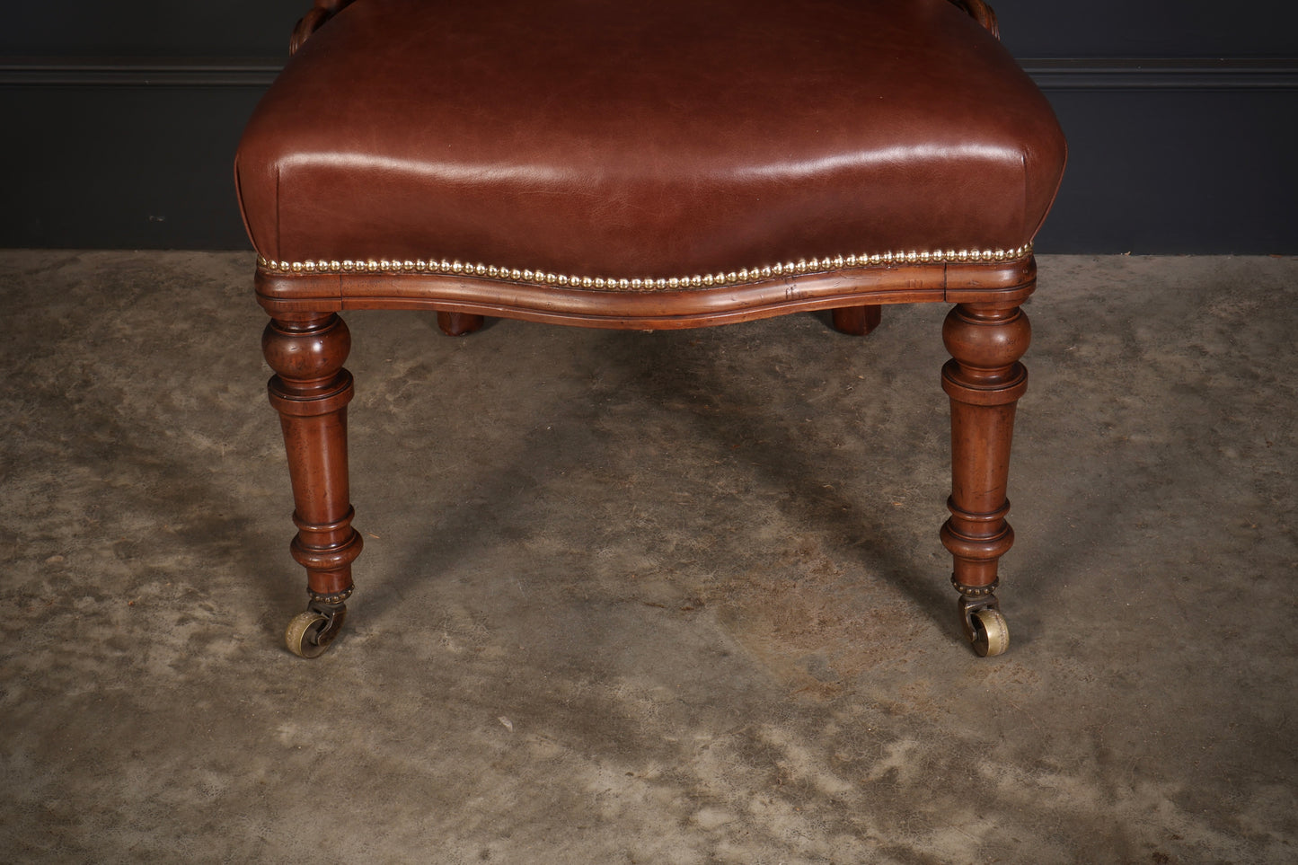 Pair of Victorian Mahogany & Leather Captains Desk Chairs