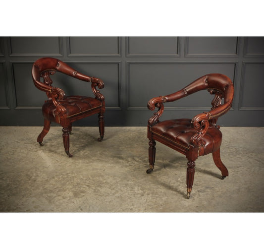 Pair of William IV Rosewood Desk Chairs