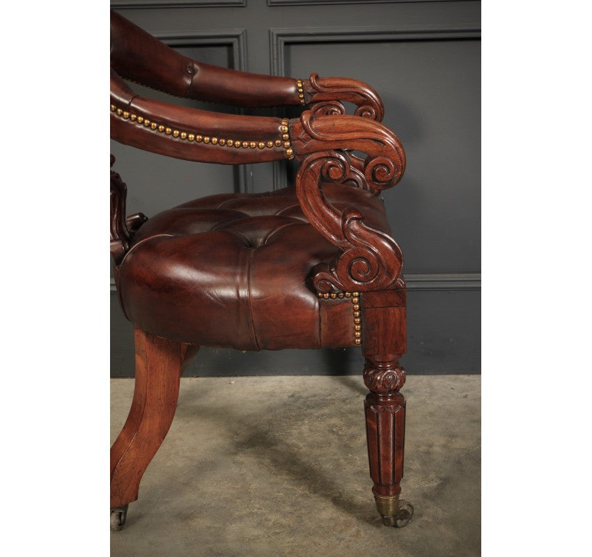 Pair of William IV Rosewood Desk Chairs