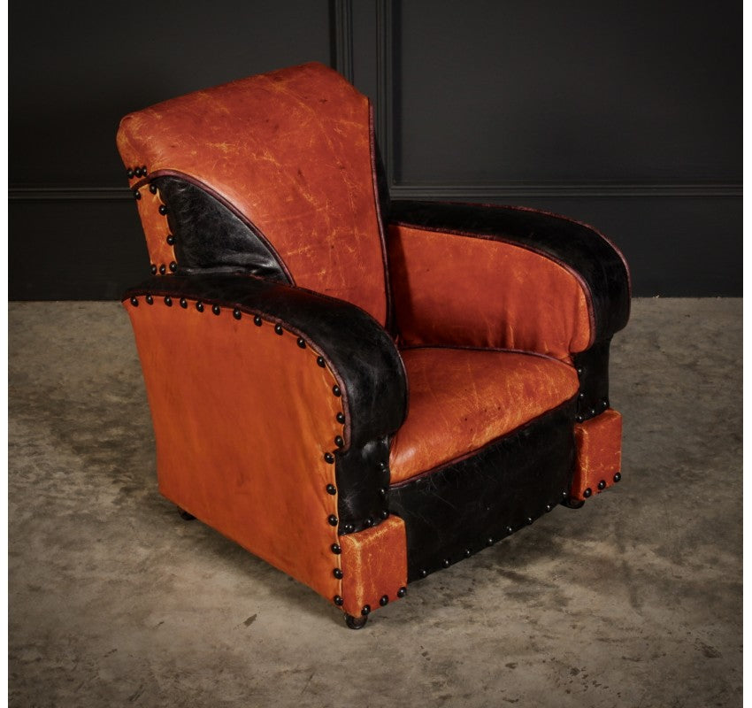 Rare Art Deco Style Leather Childs Club Chair
