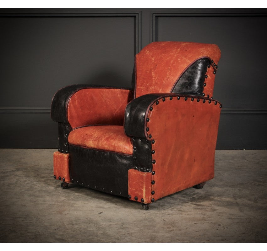 Rare Art Deco Style Leather Childs Club Chair