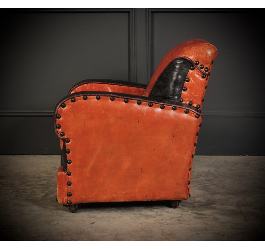 Rare Art Deco Style Leather Childs Club Chair