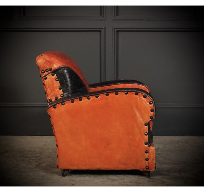 Rare Art Deco Style Leather Childs Club Chair