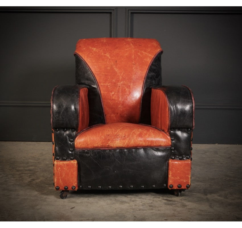 Rare Art Deco Style Leather Childs Club Chair