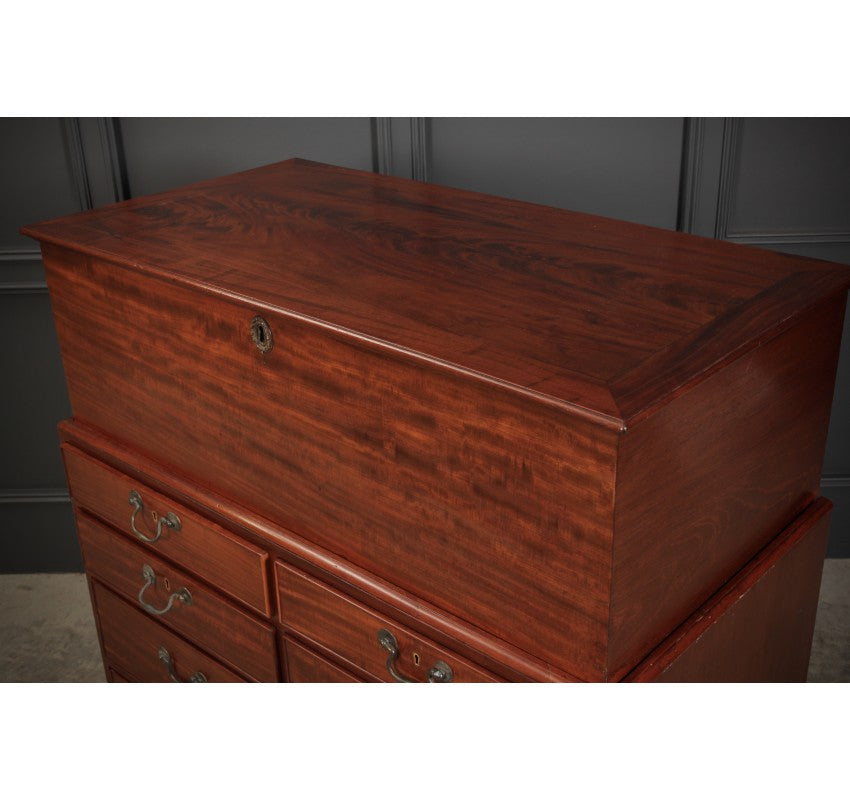 Rare Georgian Mahogany Blanket Box on Chest
