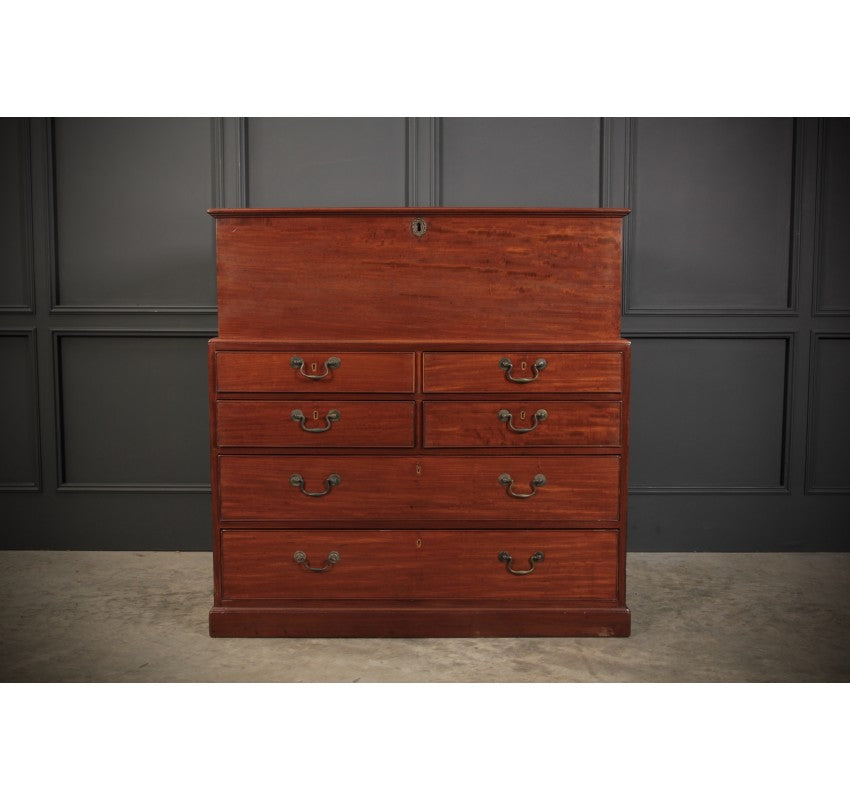 Rare Georgian Mahogany Blanket Box on Chest