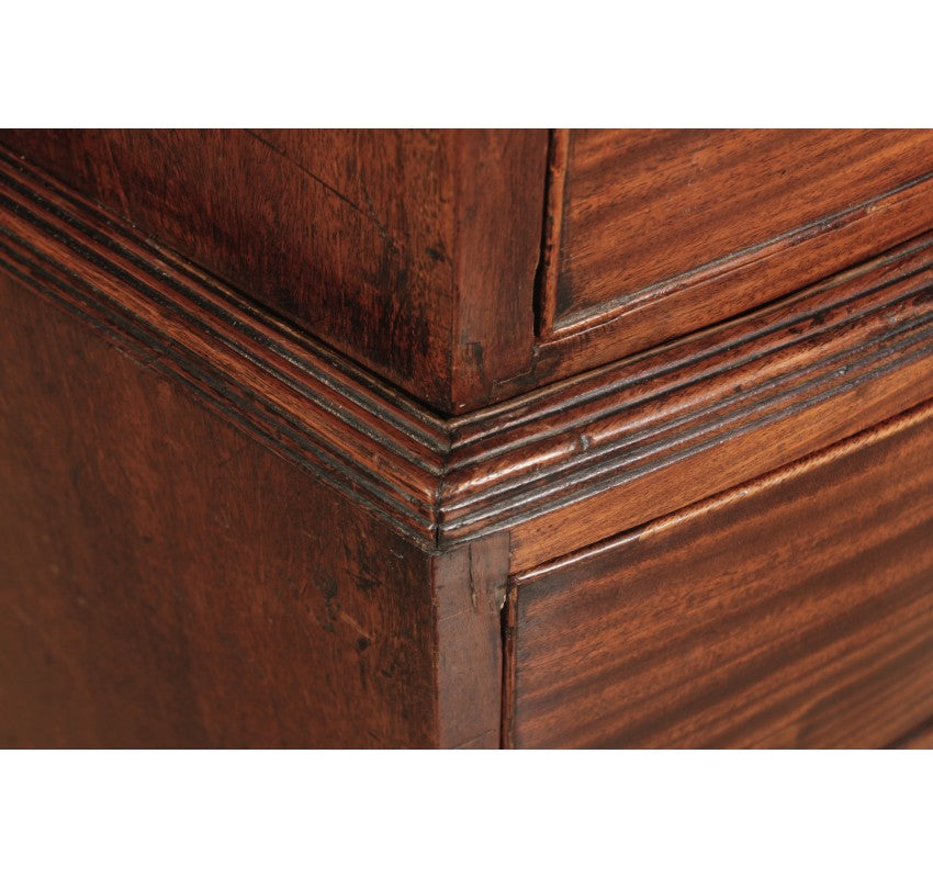 Rare Regency Bow Front Tallboy Chest on Chest