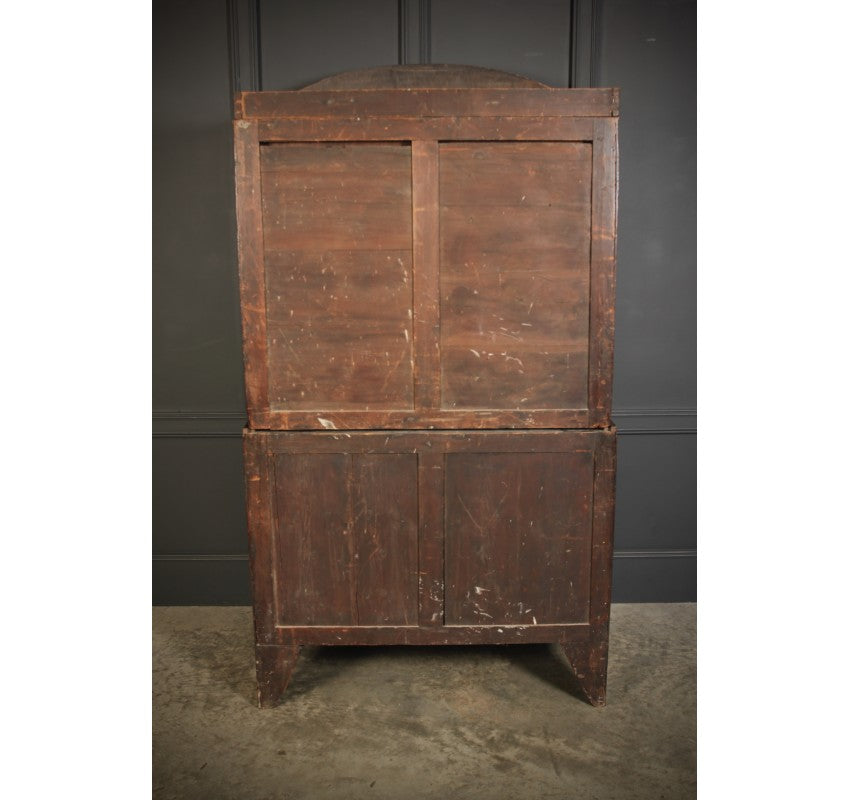 Rare Regency Bow Front Tallboy Chest on Chest