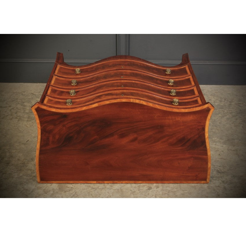 Rare Regency Mahogany Serpentine Shaped Chest of Drawers