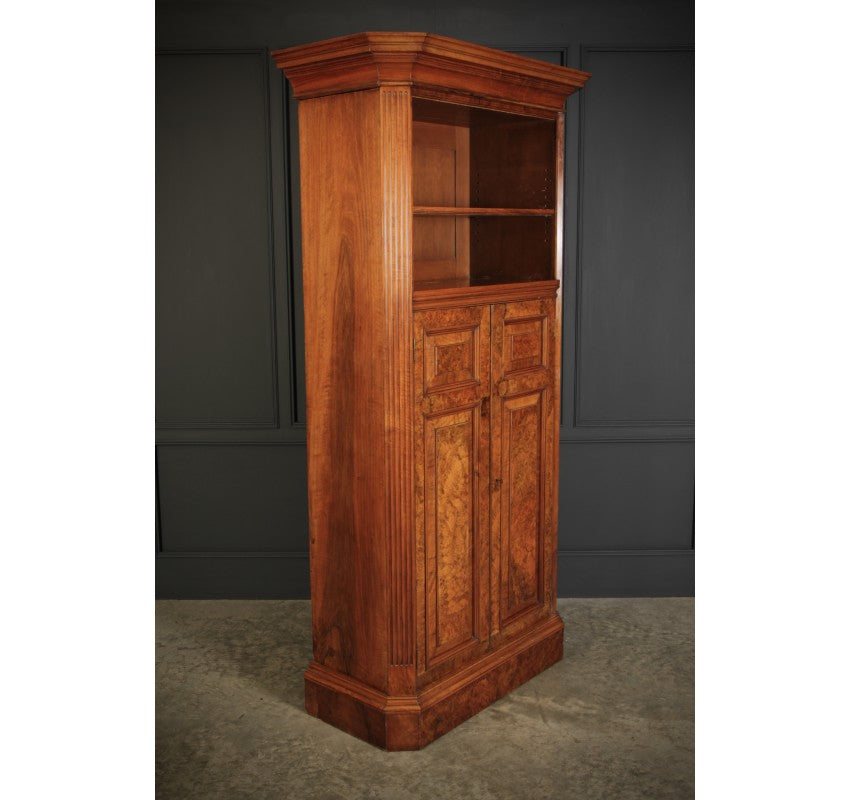 Rare Slim Burr Walnut Cupboard