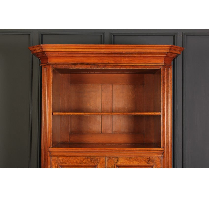 Rare Slim Burr Walnut Cupboard
