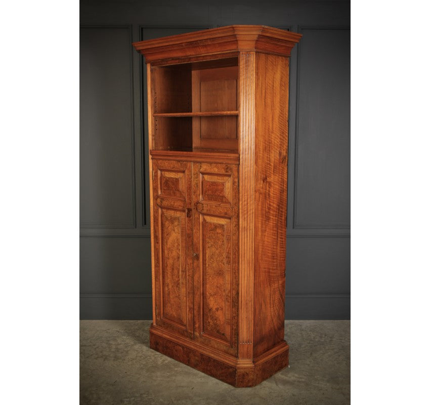 Rare Slim Burr Walnut Cupboard