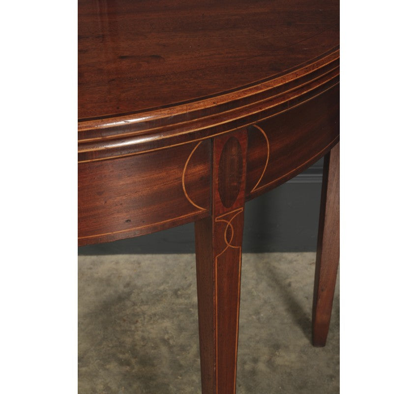 Regency Mahogany Demi Lune Inlaid Tea Table
