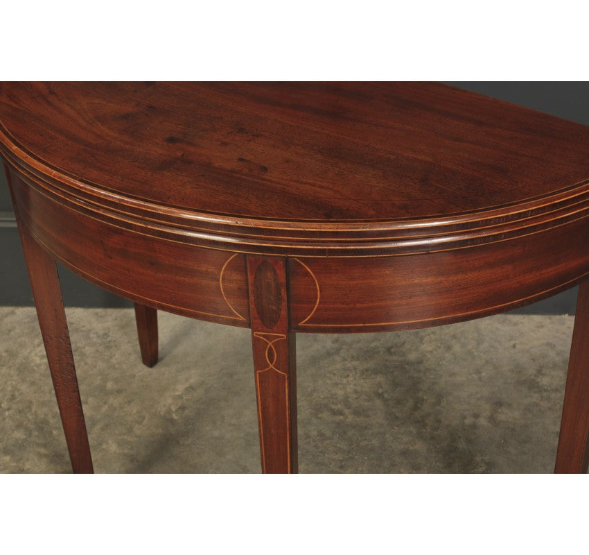 Regency Mahogany Demi Lune Inlaid Tea Table