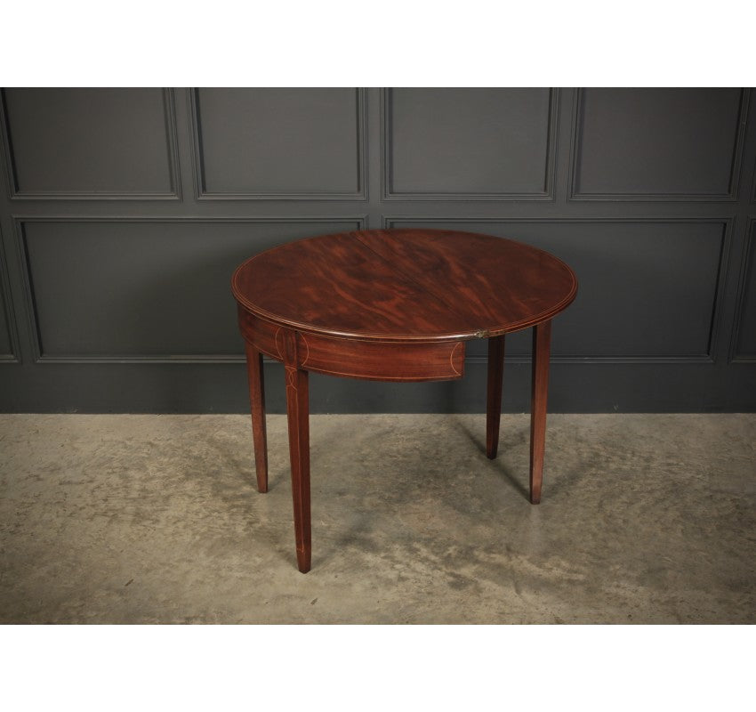 Regency Mahogany Demi Lune Inlaid Tea Table