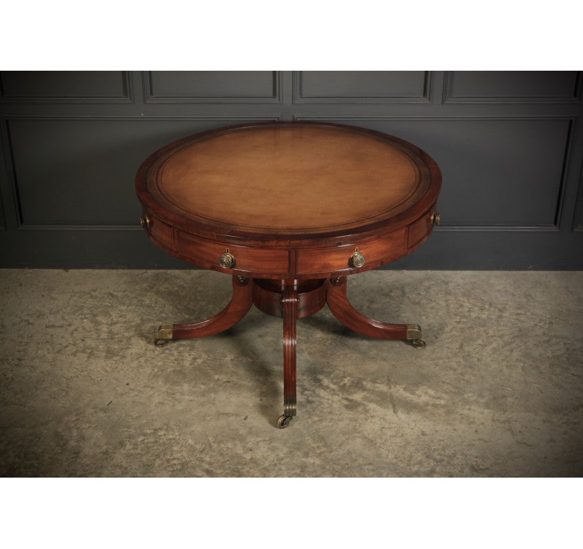Regency Mahogany Drum Table
