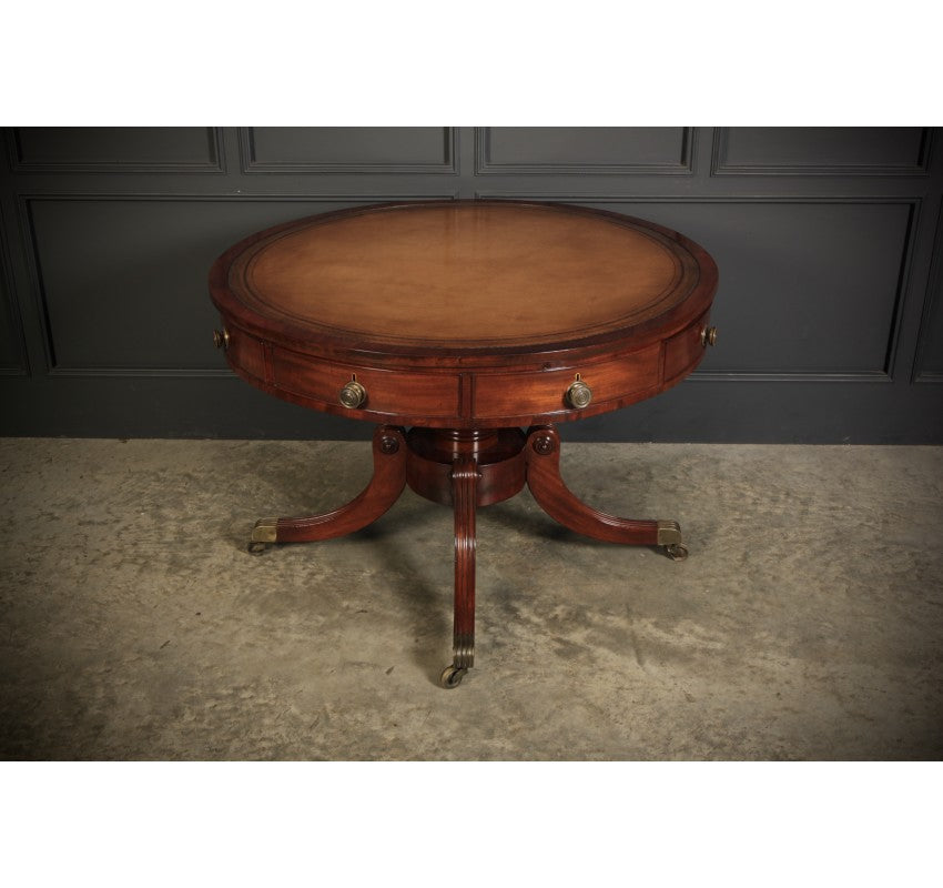 Regency Mahogany Drum Table
