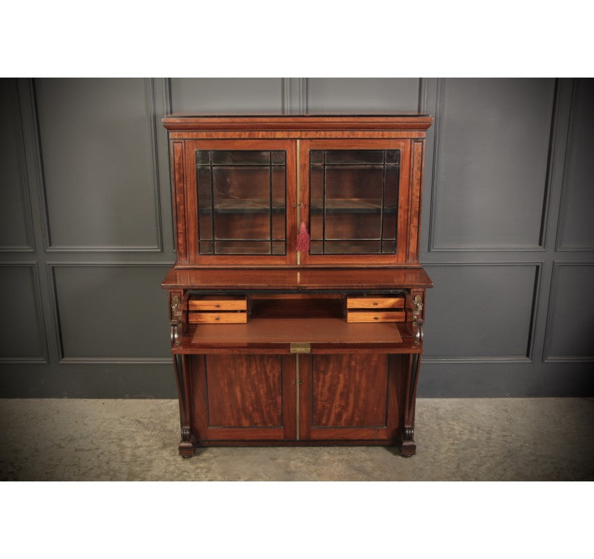Regency Mahogany Secrétaire Bookcase