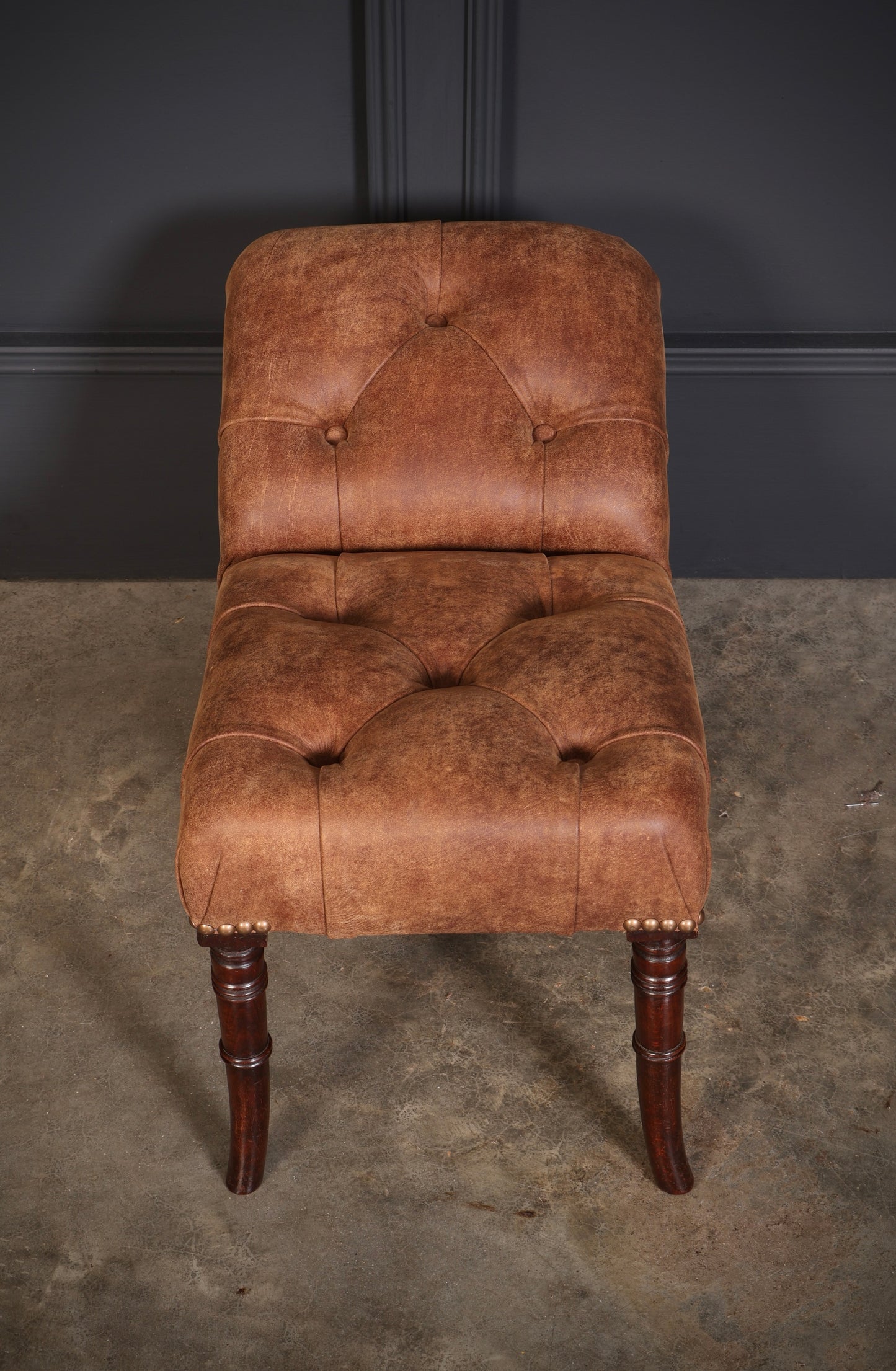 Regency Mahogany & Leather Footstool