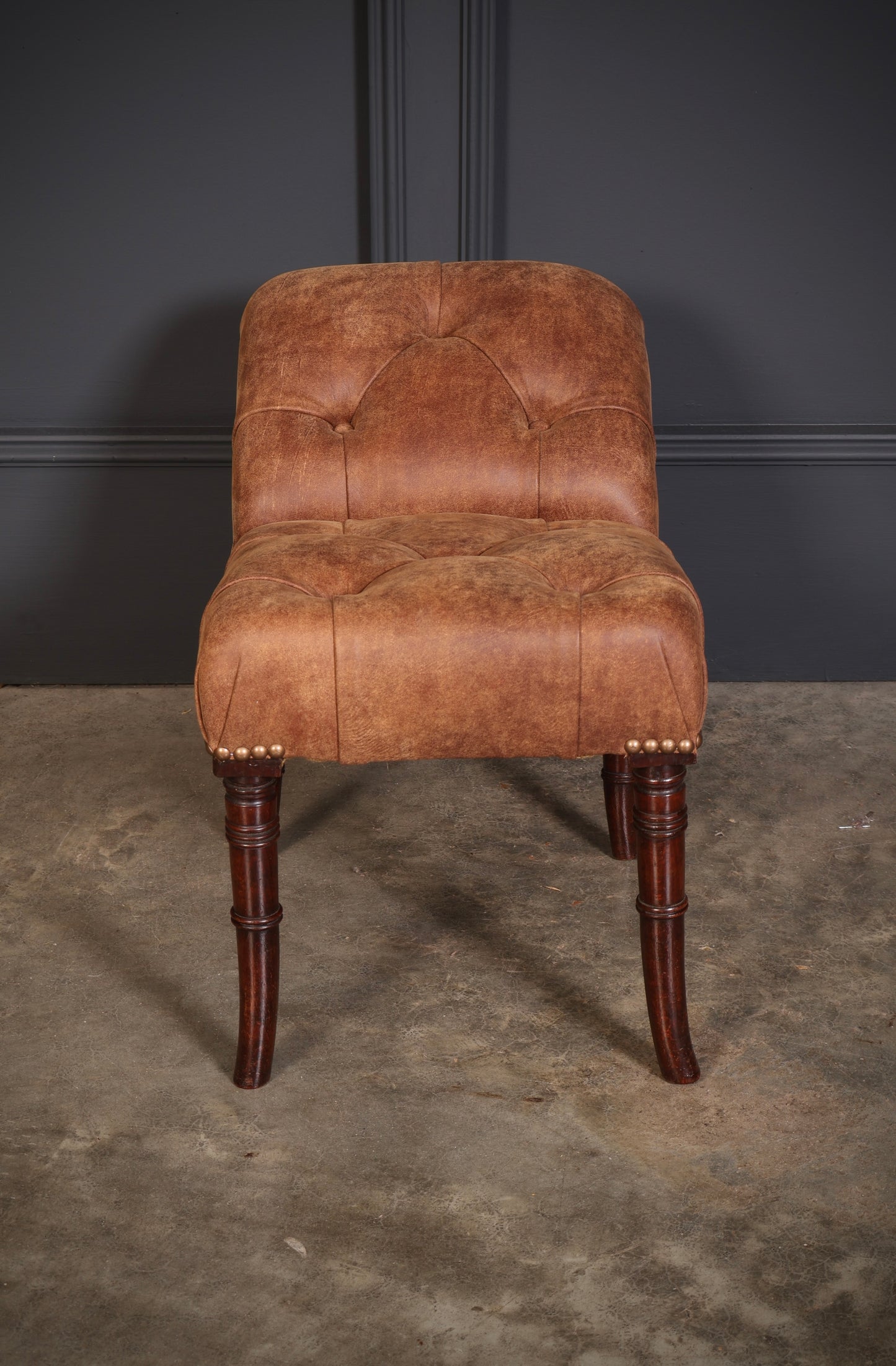 Regency Mahogany & Leather Footstool