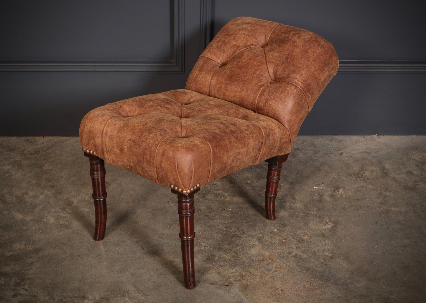 Regency Mahogany & Leather Footstool