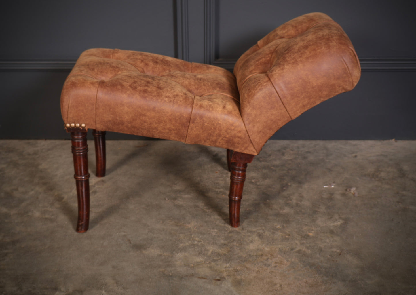 Regency Mahogany & Leather Footstool