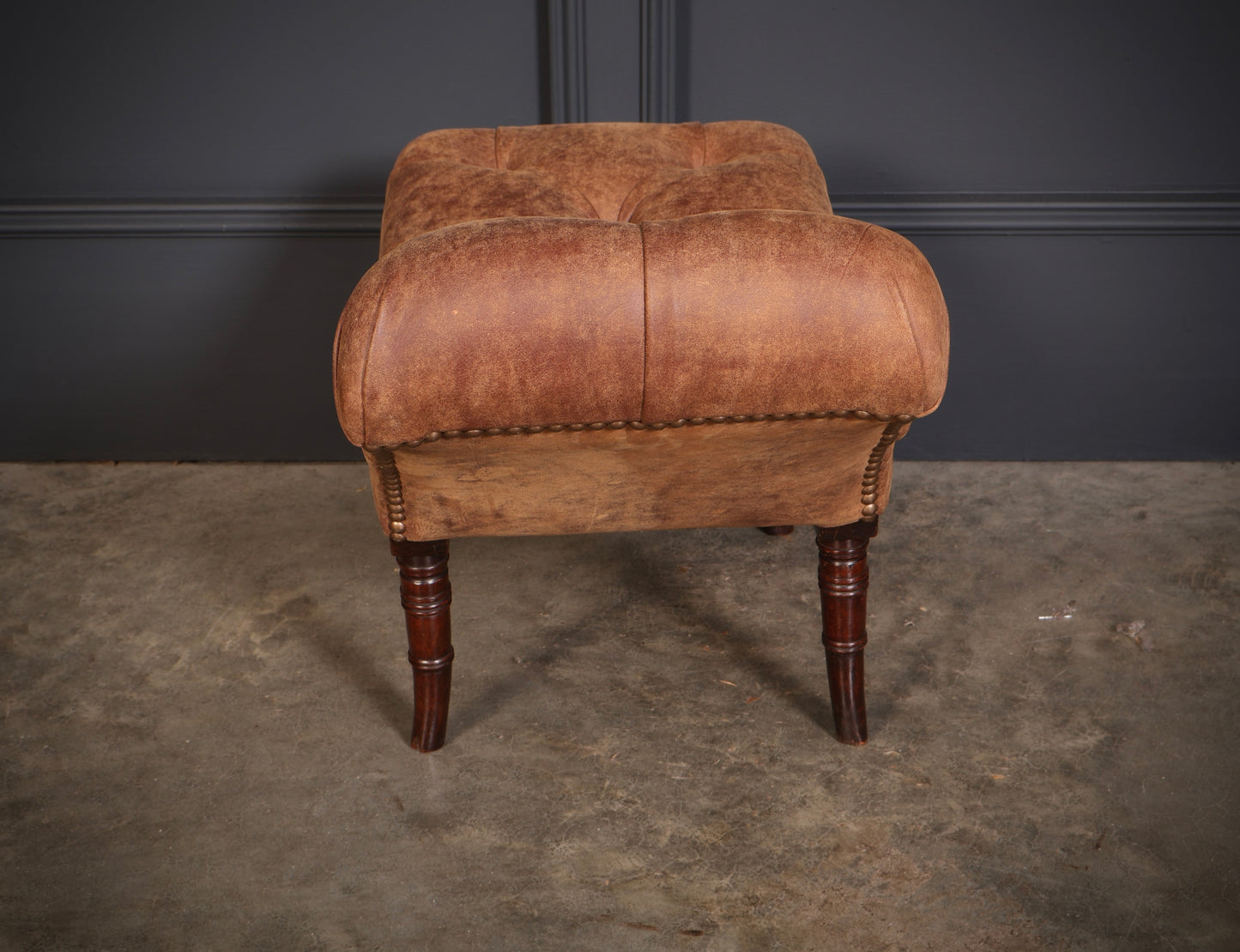Regency Mahogany & Leather Footstool