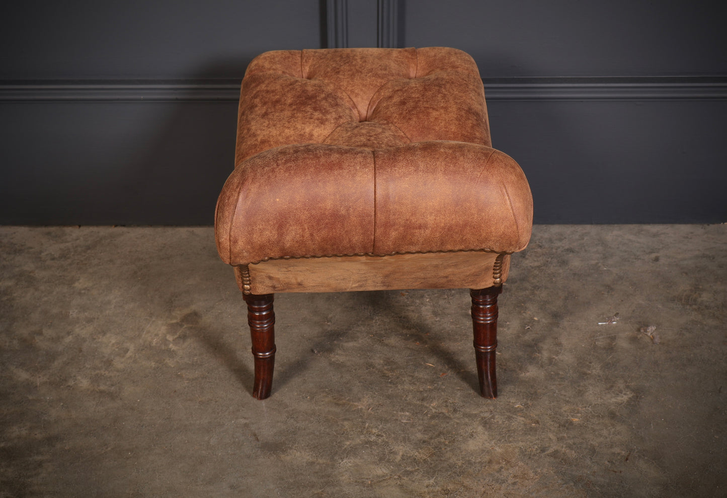 Regency Mahogany & Leather Footstool