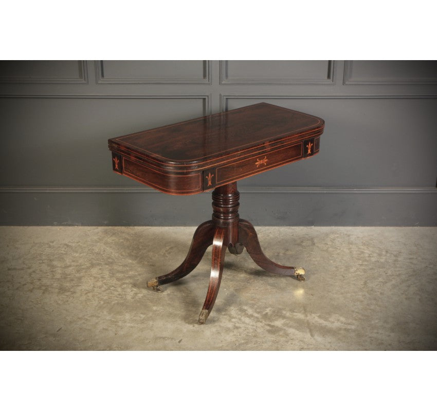 Regency Rosewood Inlaid Card Table