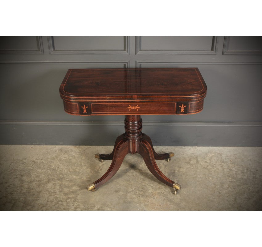 Regency Rosewood Inlaid Card Table