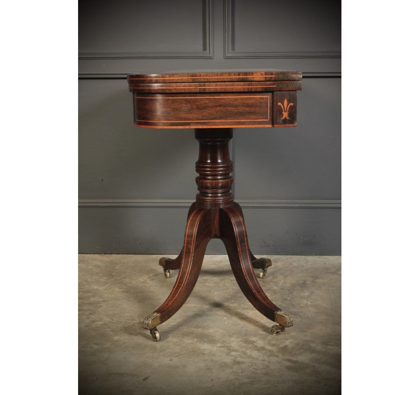 Regency Rosewood Inlaid Card Table