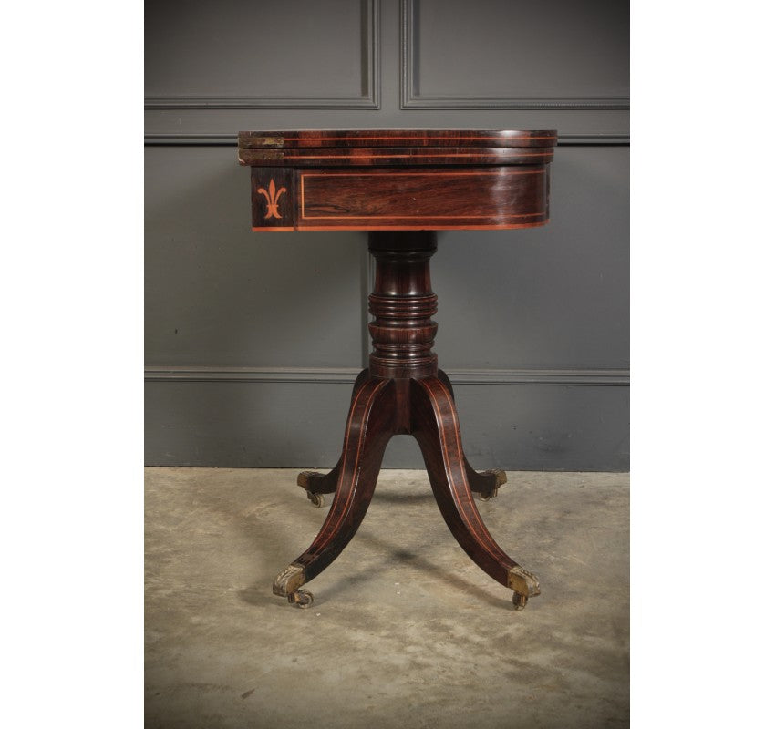 Regency Rosewood Inlaid Card Table