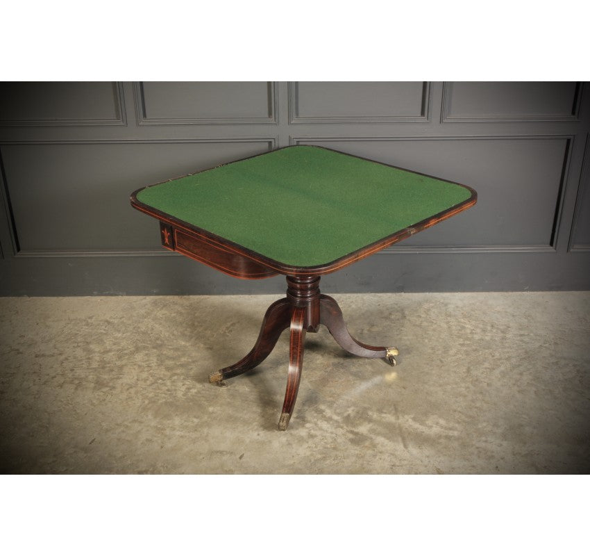 Regency Rosewood Inlaid Card Table