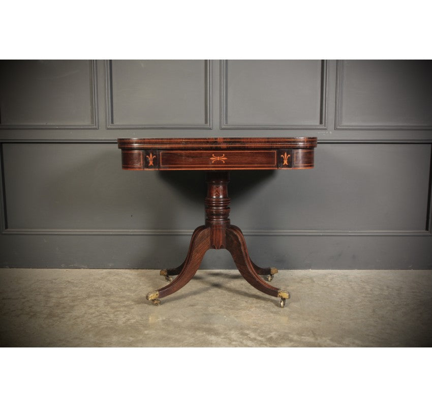 Regency Rosewood Inlaid Card Table