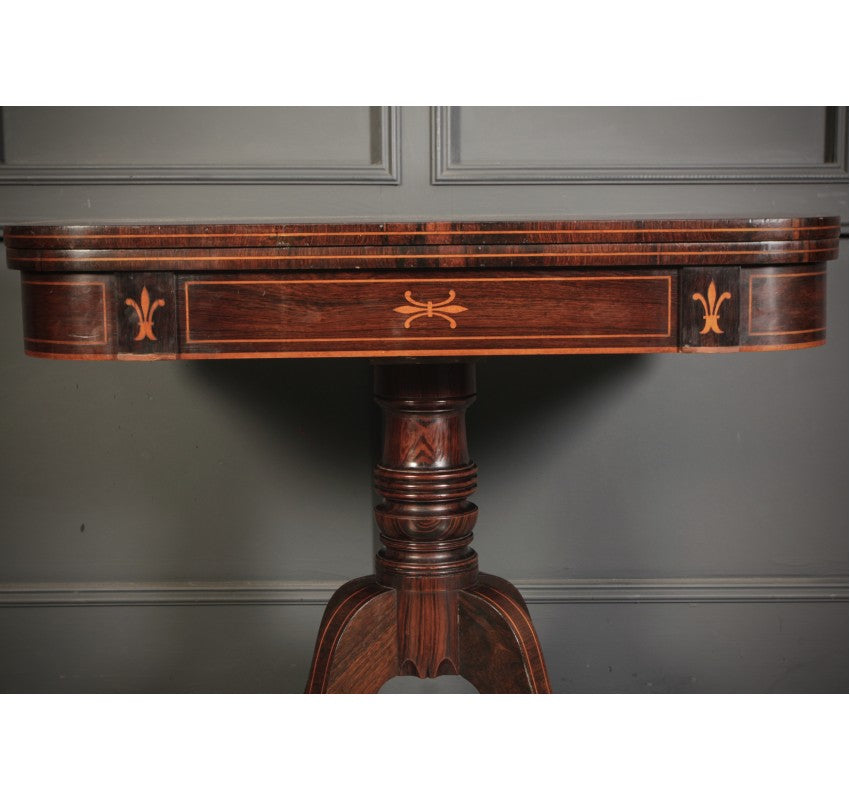 Regency Rosewood Inlaid Card Table
